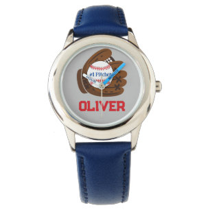 Personlig #1 Pitcher Boy's Baseball Armbandsur