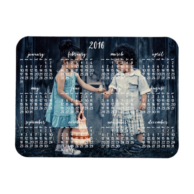 Personlig 2016 Magnetisk kalender 3x4 Magnet (Horisontell)