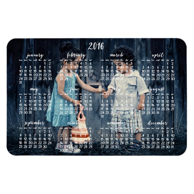 Personlig 2016 Magnetisk kalender 4x6 Magnet (Horisontell)