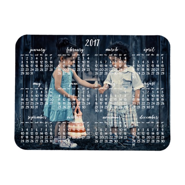 Personlig 2017 Magnetisk kalender 3x4 Magnet (Horisontell)