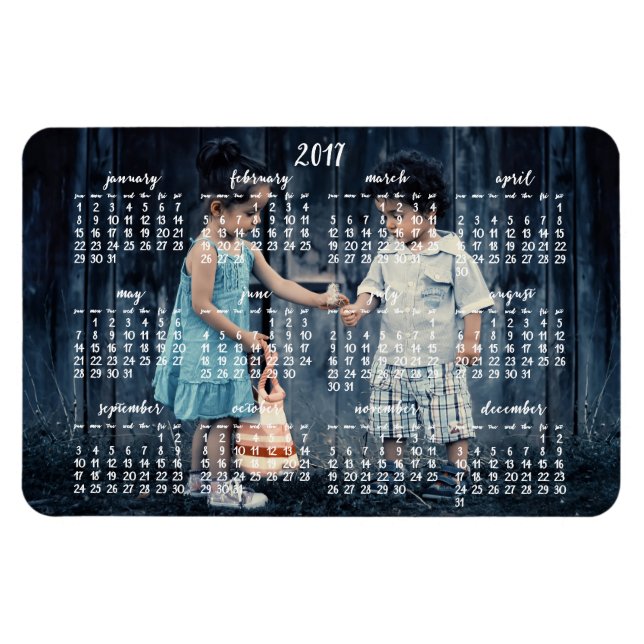 Personlig 2017 Magnetisk kalender 4x6 Magnet (Horisontell)