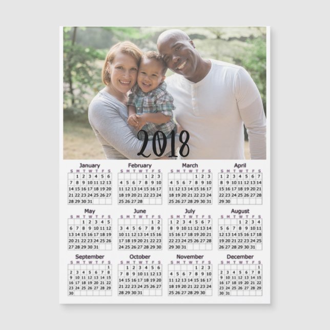 Personlig 2018 - Magnetfotokort för kalender (Framsida)