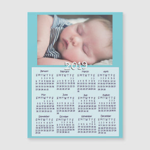 Personlig 2019 Baby-fotomagnetkalendrar