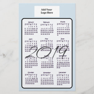 Personlig 2019 Kalender Anpassningsbar Färg och Lo Flygblad