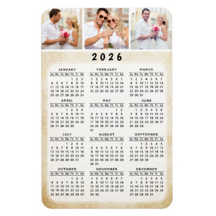 Personlig 2019 Photo Magnet Kalender 4x6