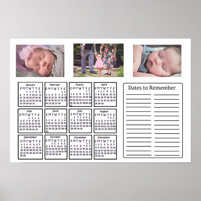 Personlig 2019 Poster fotokalender (Framsidan)