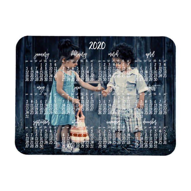 Personlig 2020 Magnetisk kalender 3x4 Magnet (Horisontell)