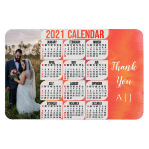 Personlig 2021 Photo Magnetic Fridge Calendar M Magnet