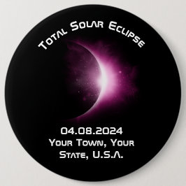 Personlig 2024 Solar Eclipse Pin Back Souvenir Knapp