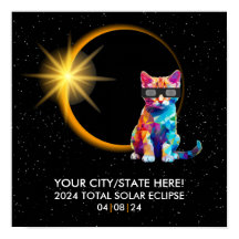 Personlig 2024 Solar Eclipse Souvenir Funny Cat