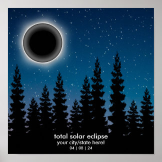 Personlig 2024 Solar Eclipse Souvenir Memento Poster