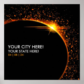 Personlig 2024 Solar Eclipse Souvenir Memento Poster