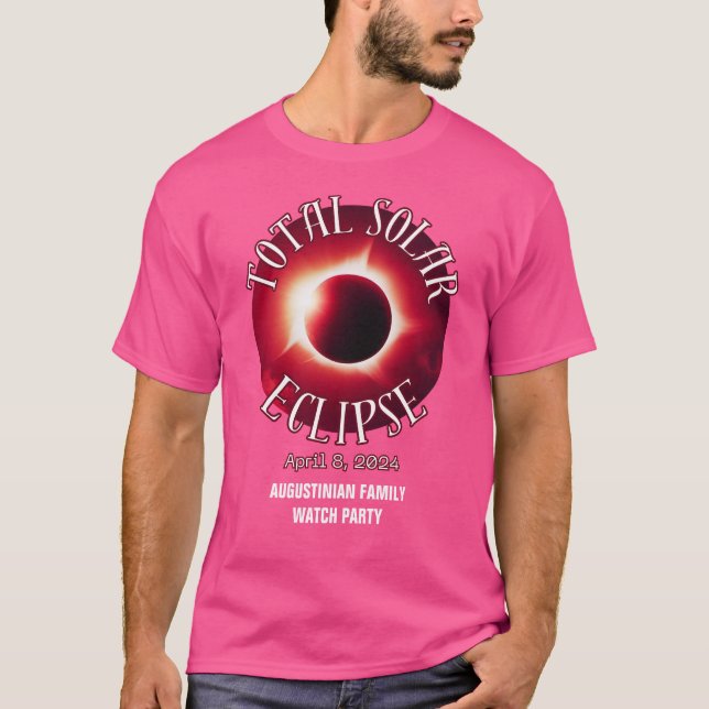 Personlig 2024 TOTAL SOLAR ECLIPSE-familj T Shirt (Framsida)
