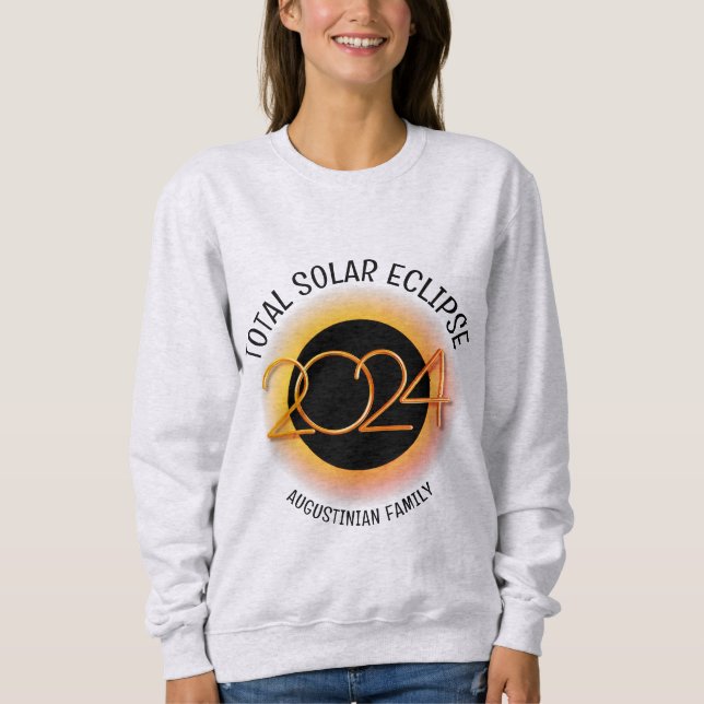 Personlig 2024 TOTAL SOLAR ECLIPSE-familj T Shirt (Framsida)