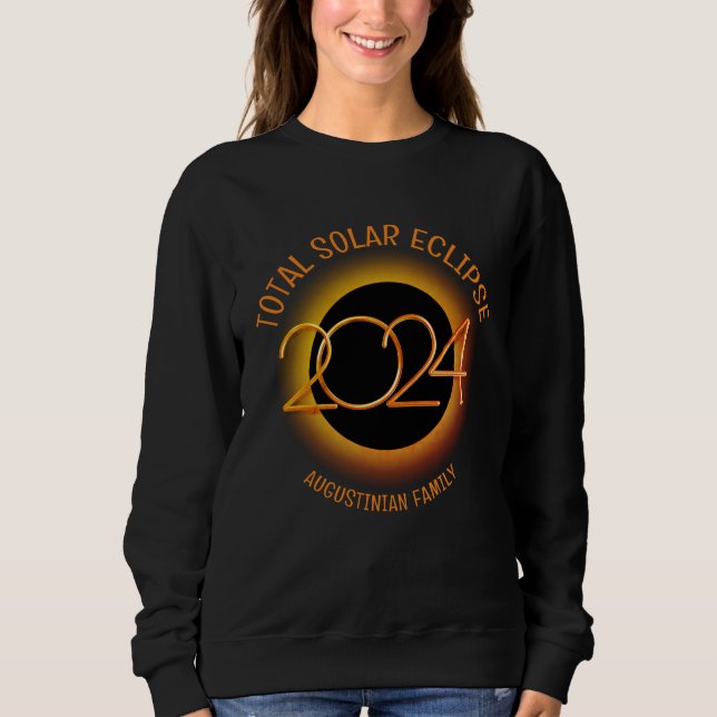 Personlig 2024 TOTAL SOLAR ECLIPSE-familj T Shirt (Framsida)