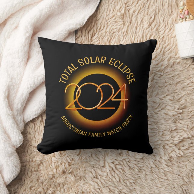Personlig 2024 TOTAL SOLAR ECLIPSE Kudde (Filt)