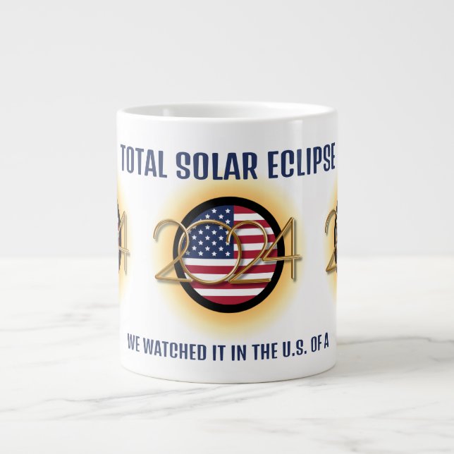 Personlig 2024 TOTAL SOLAR ECLIPSE USA Jumbo Mugg (Framsidan)