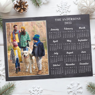 Personlig 2026: Fotokalender för Rustic-familjen Julkort