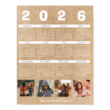 Personlig 2026-kalender familjefoto collage