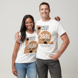 Personlig 2026 Modern Båge Stolta Föräldrar Examin T Shirt