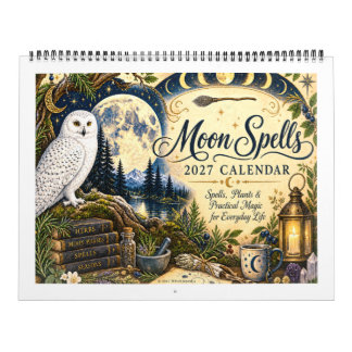 Personlig 2027 Månspells Illustrerad Kalender