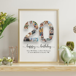 Personlig 20:e födelsedagsfotokollage Poster