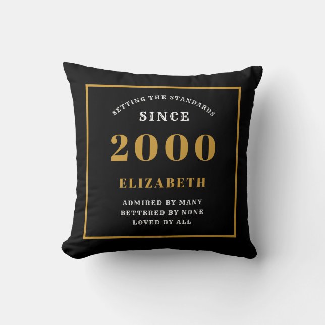Personlig 21:a Eleganten Chic Black Kudde (Framsida)