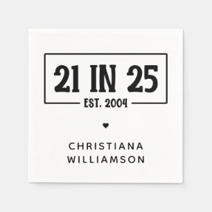 Personlig 21:a födelsedag 21 IN 25 st 2004 Pappersservett