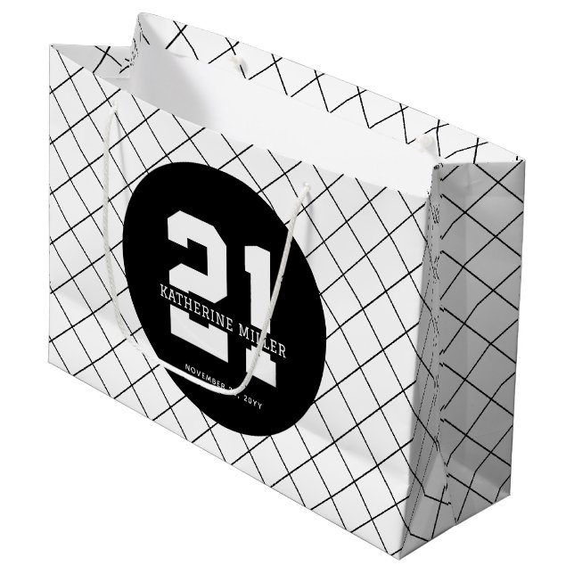 Personlig 21:a födelsedag Modern och Elegant (Framsidan Vinklad)