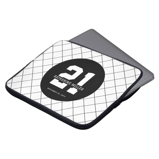 Personlig 21:a födelsedag Modern och Elegant Laptop Fodral (Framsida topp)