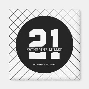 Personlig 21:a födelsedag Modern och Elegant Magnet