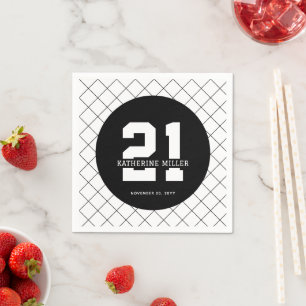 Personlig 21:a födelsedag Modern och Elegant Pappersservett