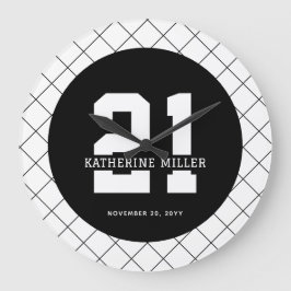 Personlig 21:a födelsedag Modern och Elegant Stor Klocka