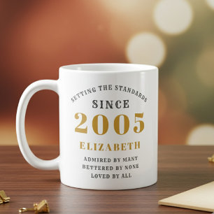 Personlig 21-årsdag 2005 Lägg till namn Elegant Kaffemugg
