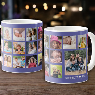 Personlig 22 Photo Collage Family Namn Kaffemugg