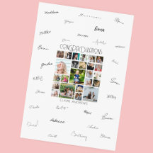 Personlig 24 Photo Collage Studenten Namnteckning