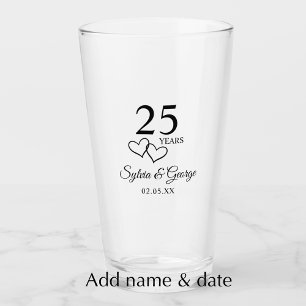 Personlig 25-årsjubileumsgåva Elegant Modern Glaskopp
