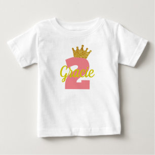 Personlig 2:a födelsedag Krona Flickans shirt T-shirt
