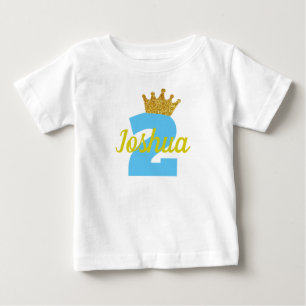 Personlig 2:a födelsedagen Krona Pojks shirt T