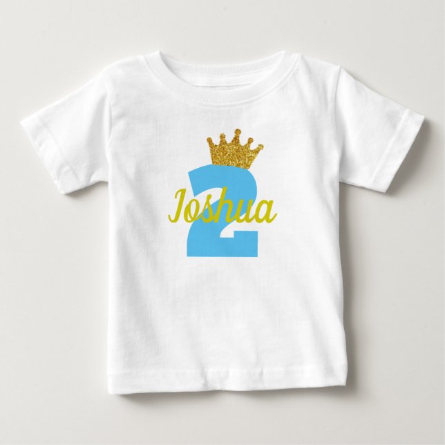 Personlig 2:a födelsedagen Krona Pojks shirt T (Framsida)