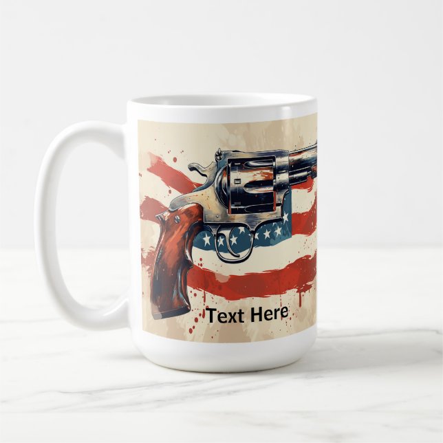 Personlig 2:a tillägget kaffemugg USA-flagga (Vänster)