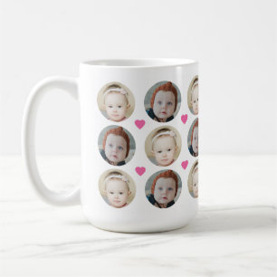 Personlig 2 Baby Face Anpassad Barn Foto Kaffemugg