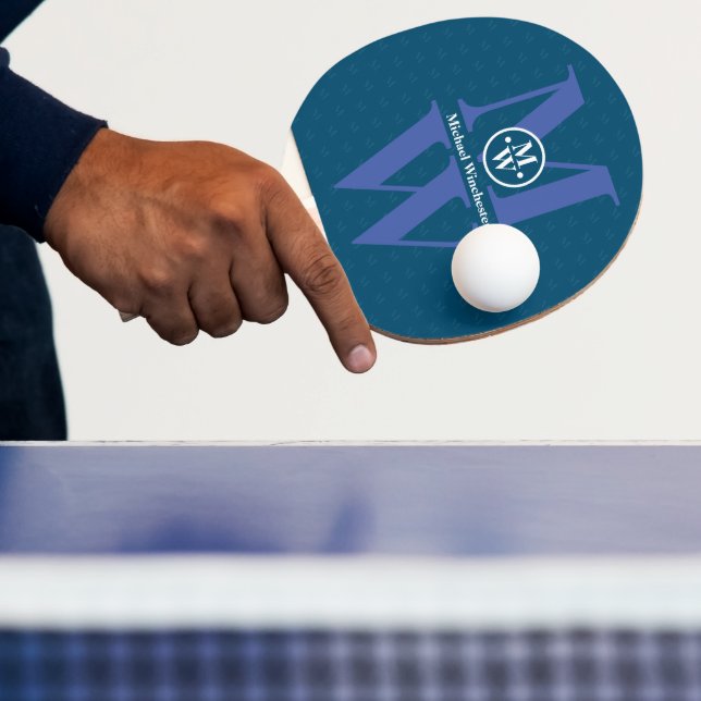 Personlig 2-brev Lodrät Monogram BLUE Pingisracket (Insitu)