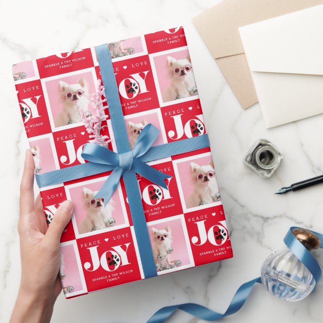 Personlig 2 Foto Husdjur Hund GLÄDJE Presentpapper (Gifting)