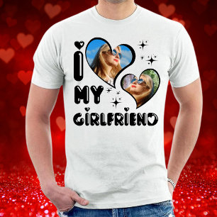 Personlig 2 Foto I Kärlek Min flickvän T Shirt