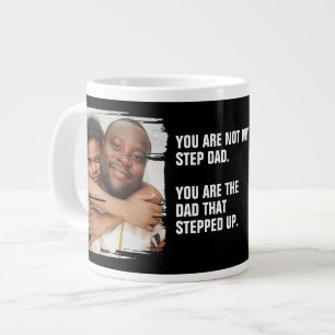 Personlig 2 Foto på Pappa som steg upp Jumbo Mugg