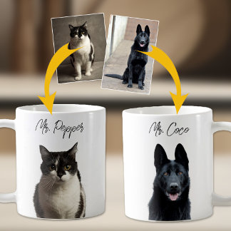 Personlig 2 Foton och Namn Kaffemugg