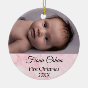 Personlig 2 Photo Babys Min första jul 2021 Julgransprydnad Keramik