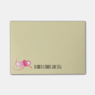 Personlig 2 Rosa med Rosett band Post-it Block