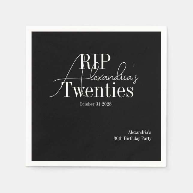 Personlig 30-årsfest RIP 20-talet party Pappersservett (Framsidan)